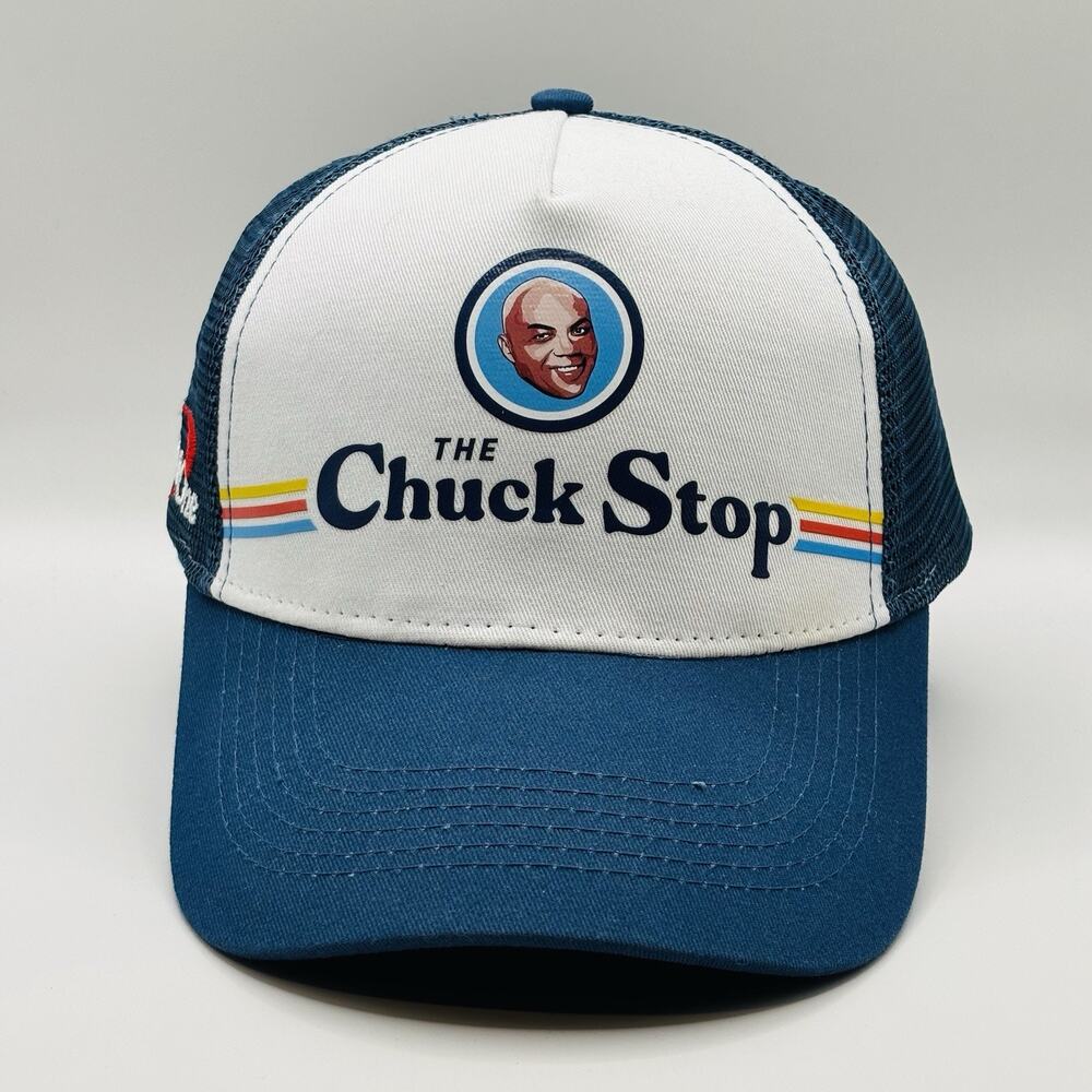 The Chuck Stop Hat Cap SnapBack Adult OS Blue Cotton Trucker Charles Barkley NBA